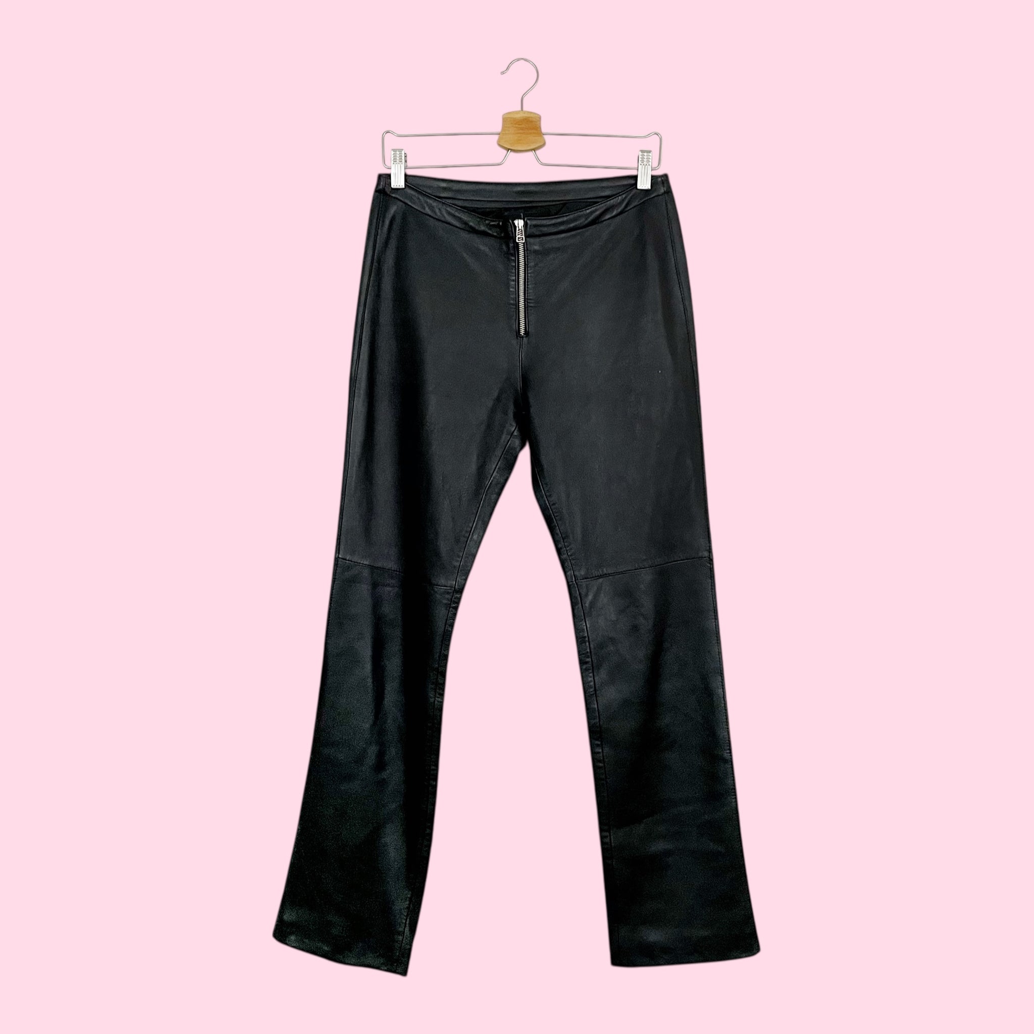 BLACK LEATHER ZIPPER PANTS (6)