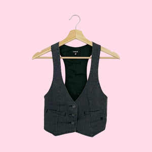 STRIPED CROPPED VEST (XS)