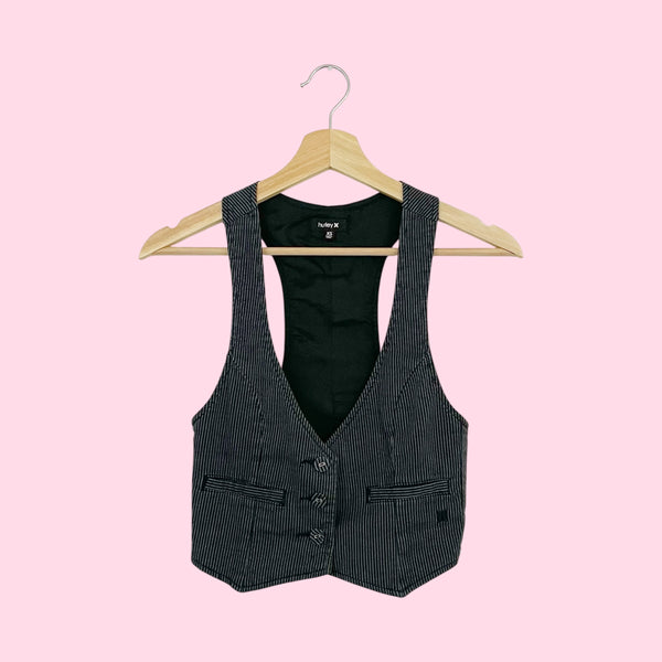 STRIPED CROPPED VEST (XS)