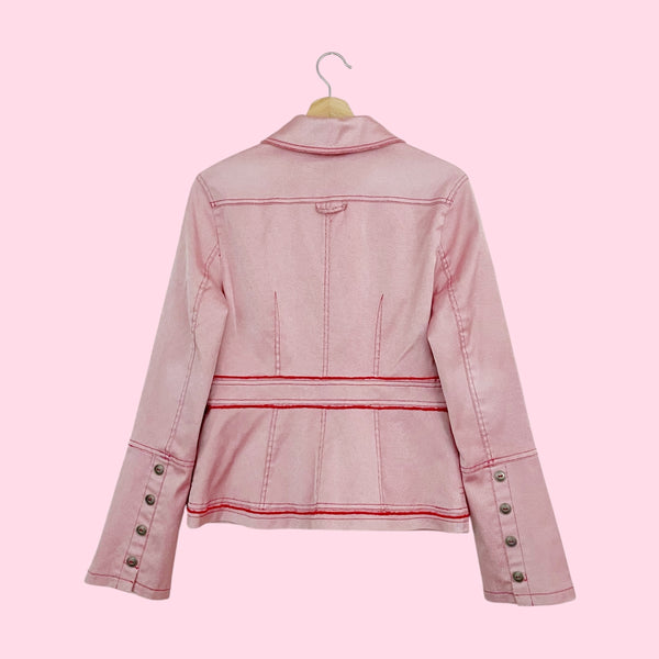 BCBG METALLIC RED EXPOSED SEAM BLAZER (6)