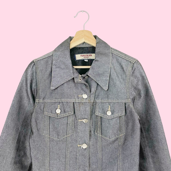 PARIS BLUES METALLIC BLUE DENIM JACKET (S)