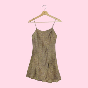 90S VICTORIA'S SECRET SNAKE PRINT SILK SLIP DRESS (S)