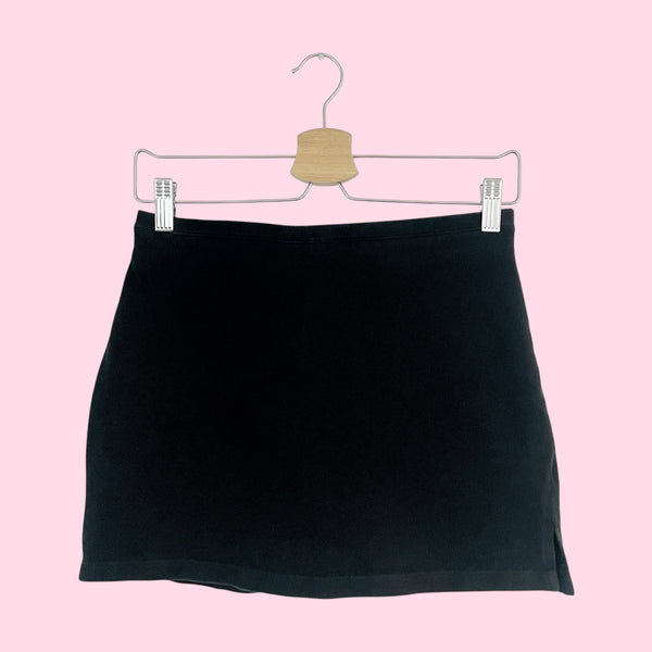 BLACK COTTON MINI SKORT (S)