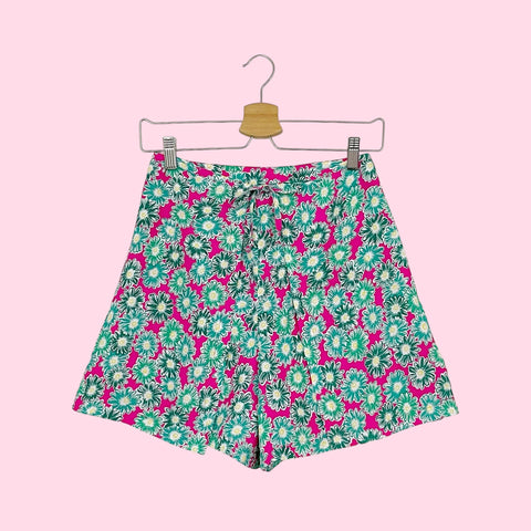 90S FLORAL TIE FRONT MINI SKORT (25)