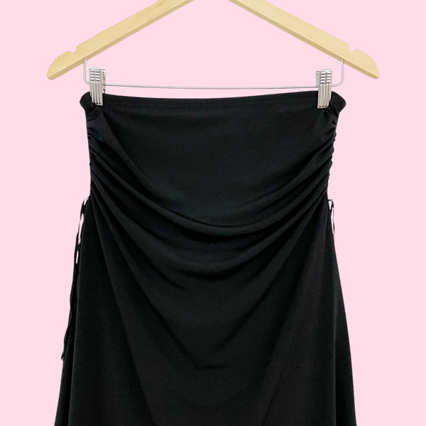 RUCHED STRAPLESS MINI DRESS (XS)