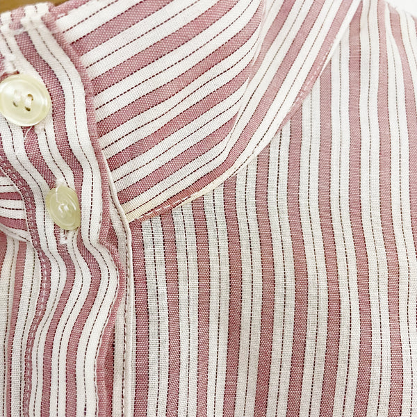 80S STRIPED LEG OF MUTTON SLEEVE BLOUSE (M)