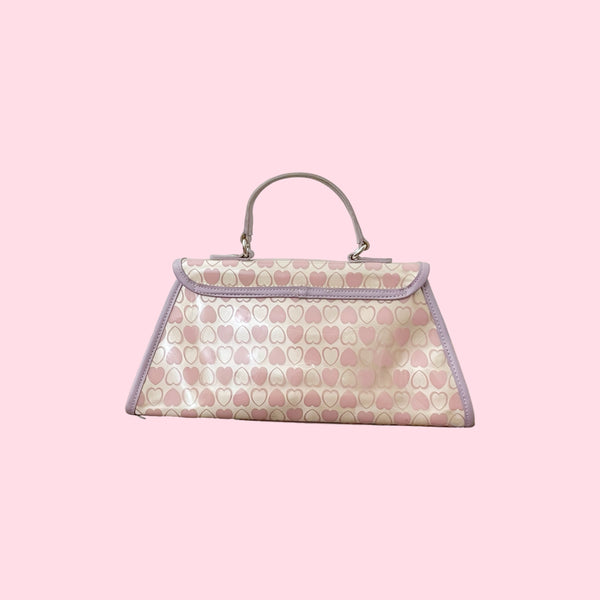 PASTEL HEART PRINT VINYL PURSE