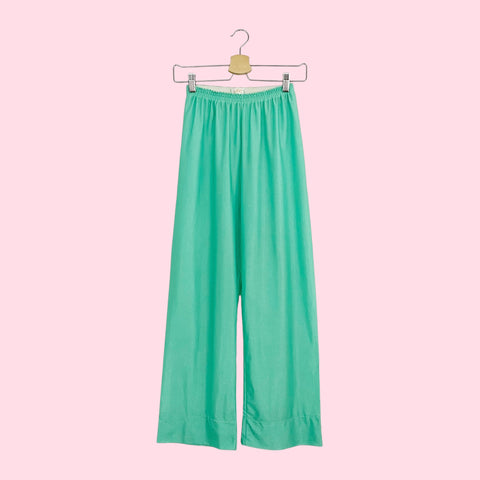 METALLIC GREEN NYLON PANTS (S)