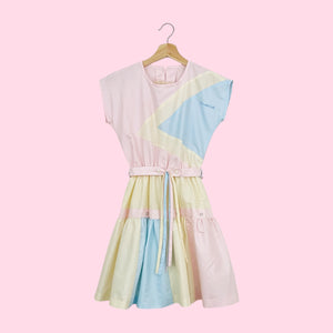 80S OSCAR DE LA RENTA PASTEL DRESS (XS/S)