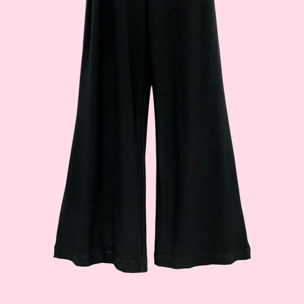BLACK RUCHED STRAPLESS JUMPSUIT (S)
