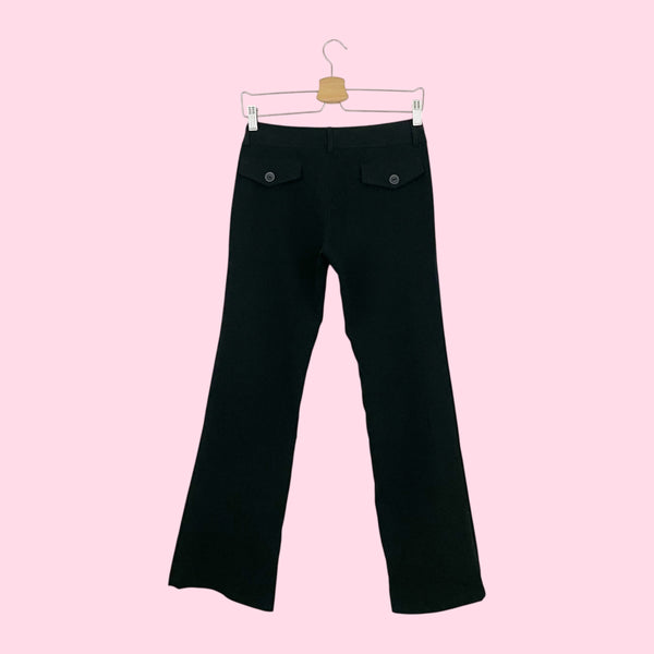 BLACK LOW RISE OFFICE PANTS (S)