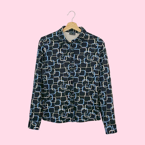 GEOMETRIC PRINT BLOUSE (M)