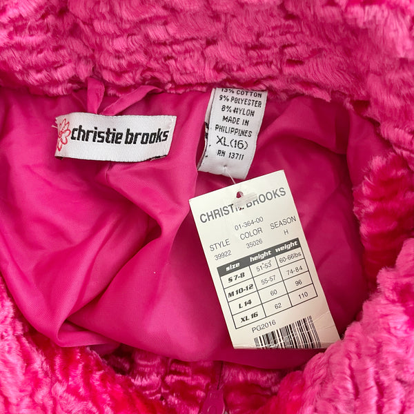 HOT PINK FAUX CURLY LAMB JACKET (S)