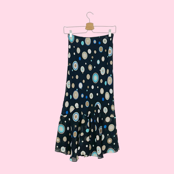 BLACK DOT PRINT MIDI SKIRT (2)