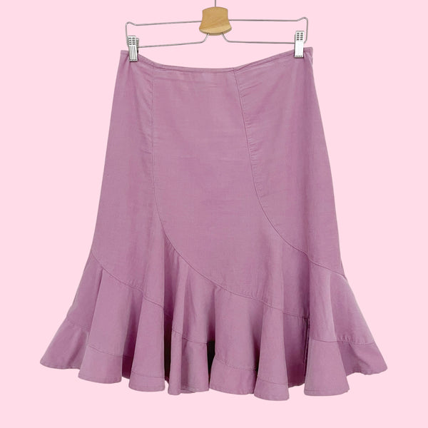 DKNY JEANS LAVENDER CORDUROY PANELED SKIRT (6)