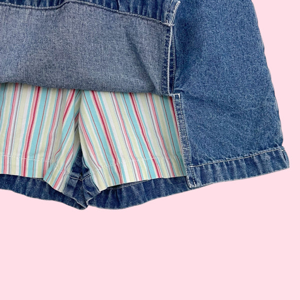 DENIM SKORT W/ STRIPED UNDERLAYER (4)