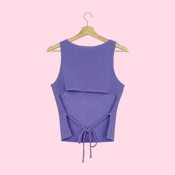 METALLIC LAVENDER BACKLESS TANK (M)
