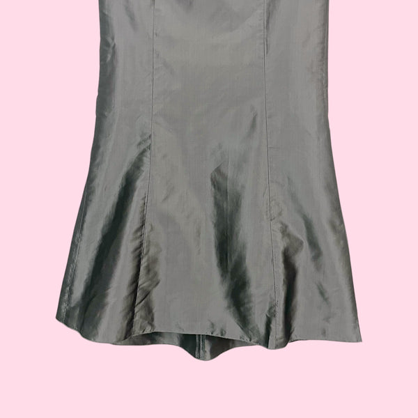 BEBE SILVER SILK MERMAID SKIRT (2/4)