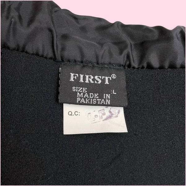 BLACK LEATHER CROPPED BUSTIER TOP (L)