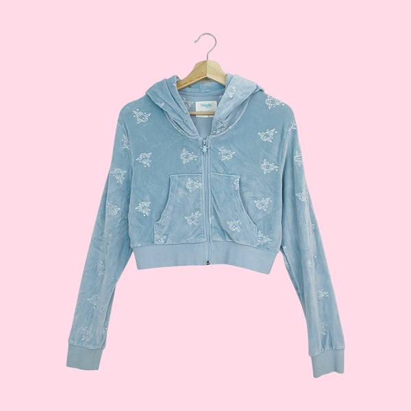 VOIGHT MADE IN HEAVEN CROPPED VELOUR HOODIE (L)