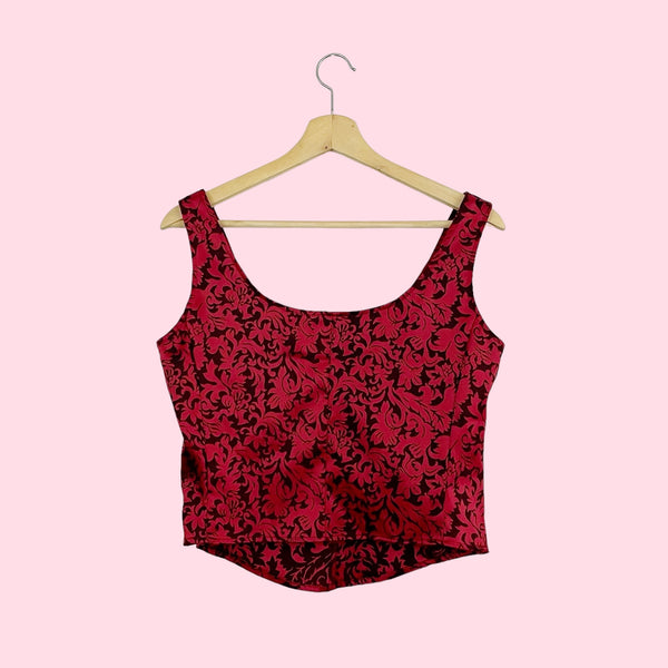 RED DAMASK CORSET TOP (8)