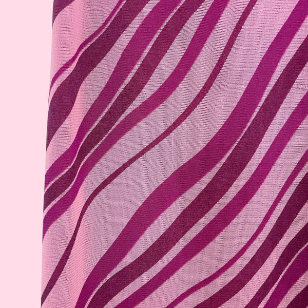 Y2K PURPLE WAVY MESH OPEN BACK MIDI DRESS (M)