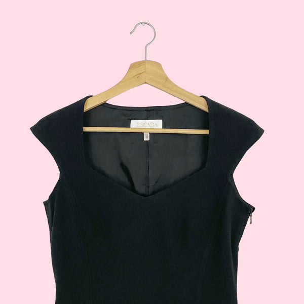 ESCADA BLACK CAP SLEEVE BLOUSE (S)