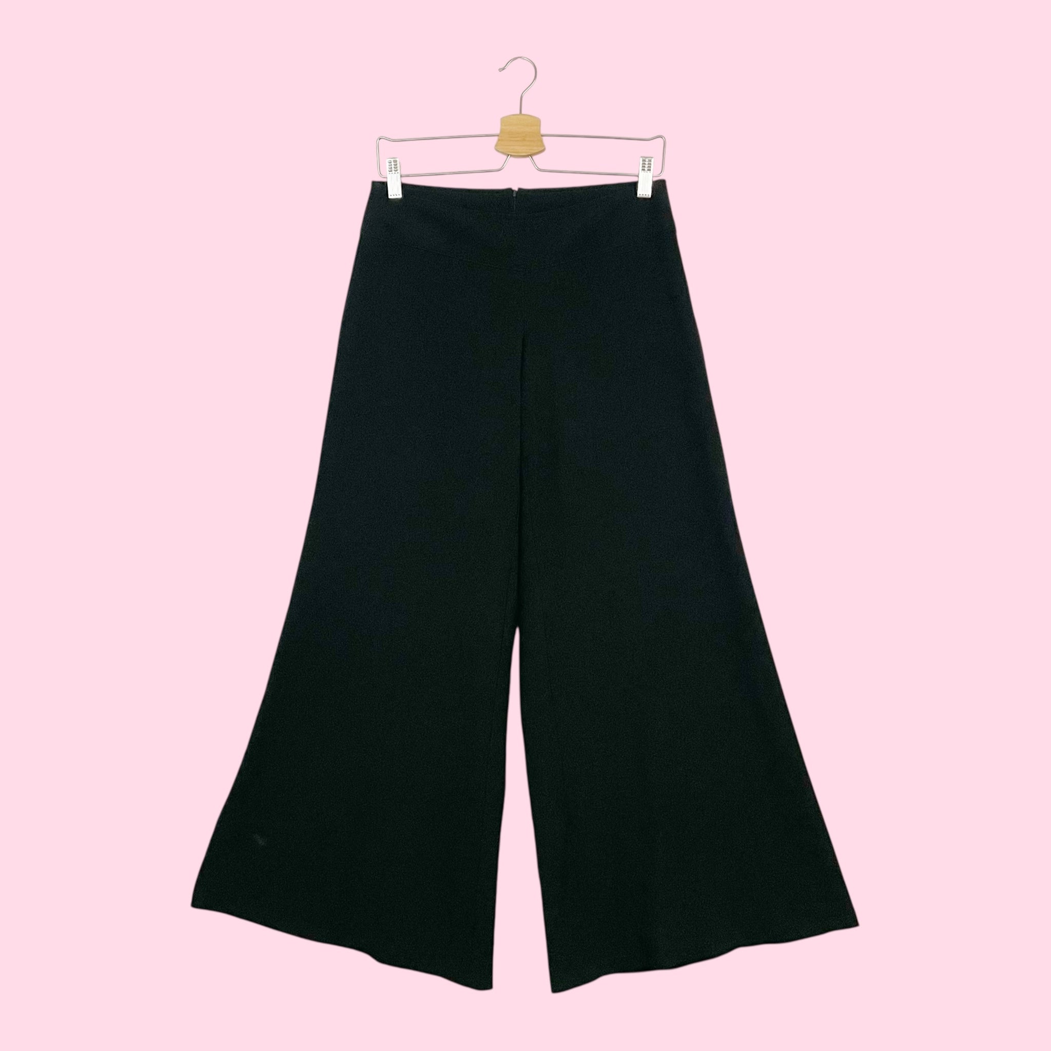 BLACK LOW RISE WIDE LEG PANTS (5)