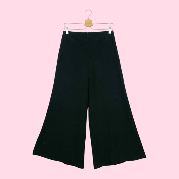 BLACK LOW RISE WIDE LEG PANTS (5)