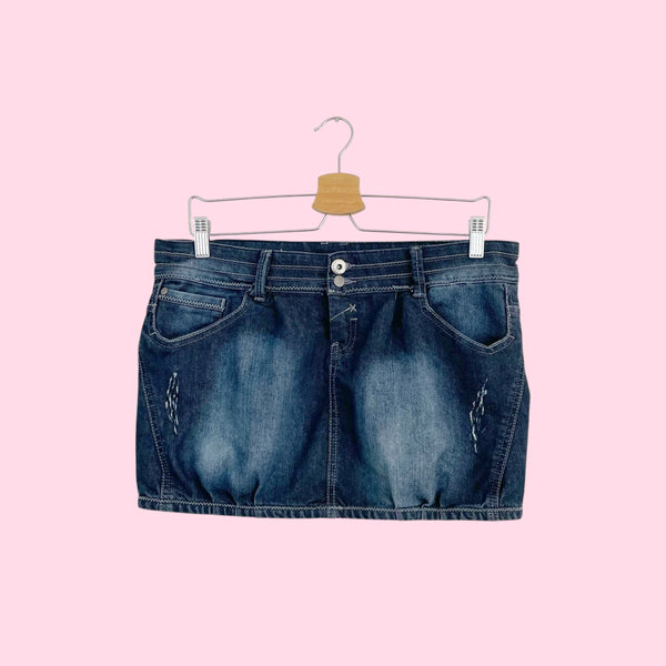 Y2K Denim Bubble Mini Skirt (10)