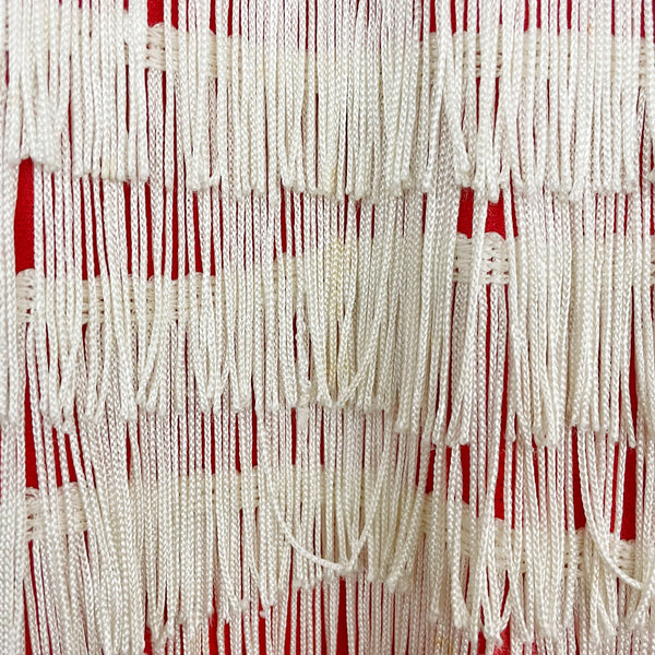 RED + WHITE FRINGE FLAPPER DRESS (S/M)