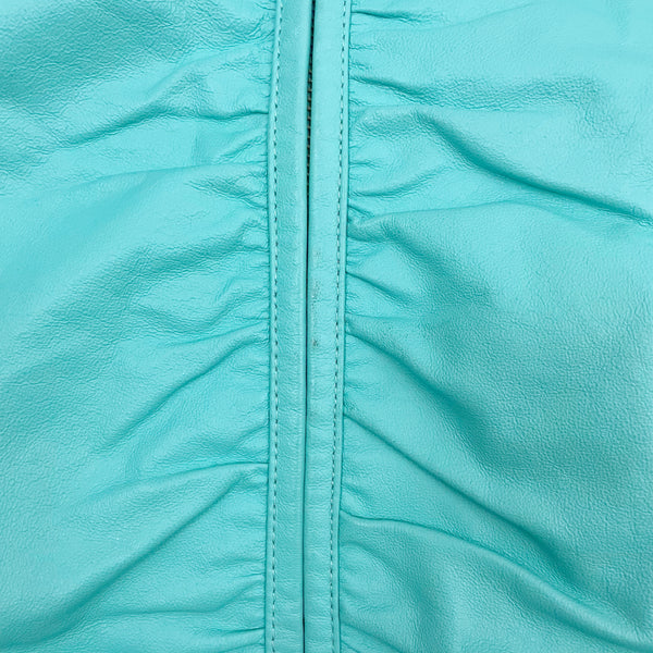 WILSON'S MINT GREEN RUCHED LEATHER JACKET (S)