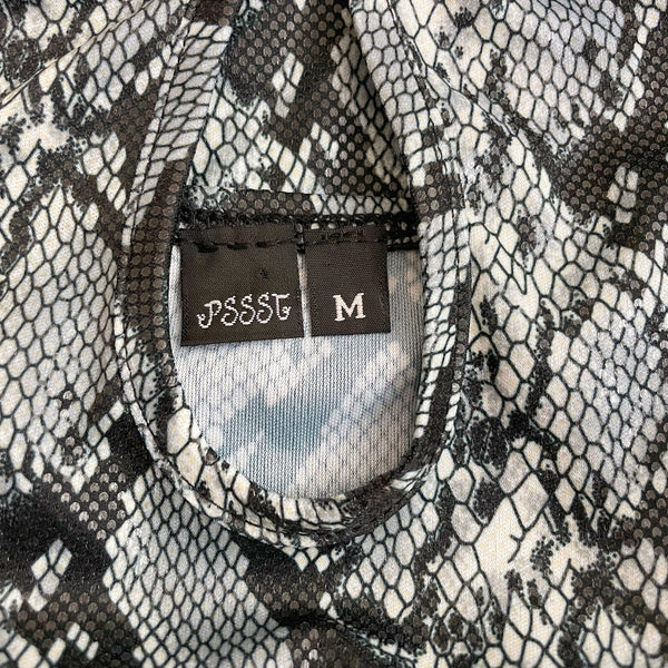 GRAY SNAKE PRINT KEYHOLE TANK (M)