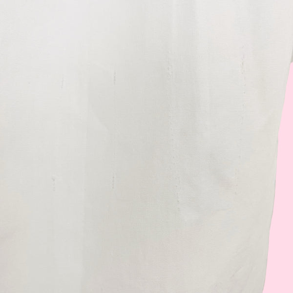 90s Cotton Blouse w/ Embroidered Collar (L)