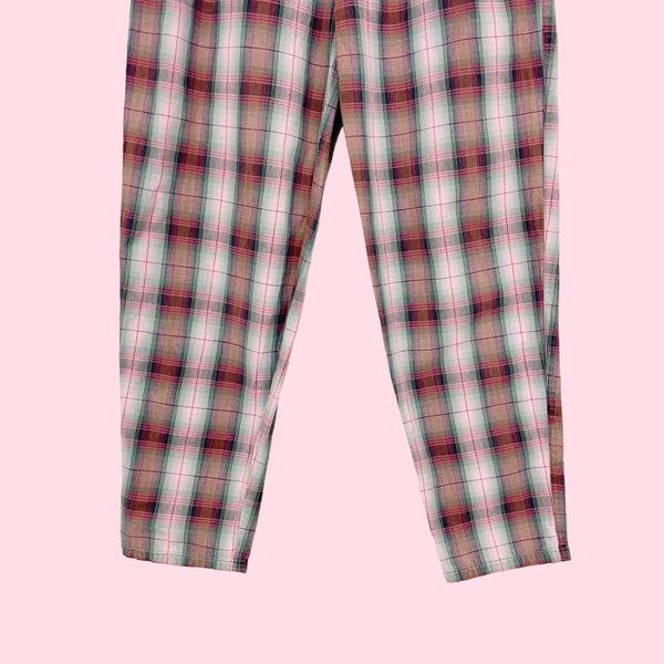 PLAID PLEATED COTTON TROUSERS (26)