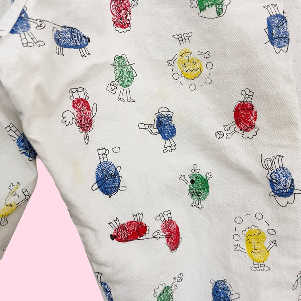 90S OSHKOSH B'GOSH THUMBPRINT OVERALLS (3T)