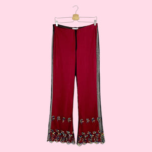 EMBROIDERED MESH PANTS (M)