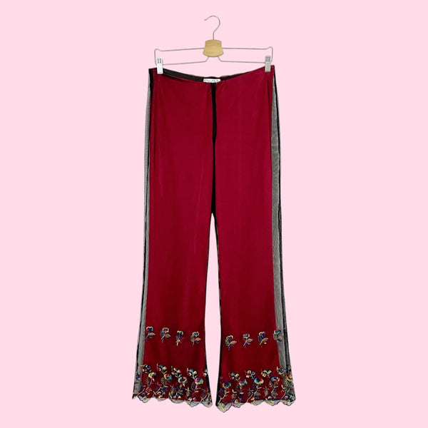 EMBROIDERED MESH PANTS (M)