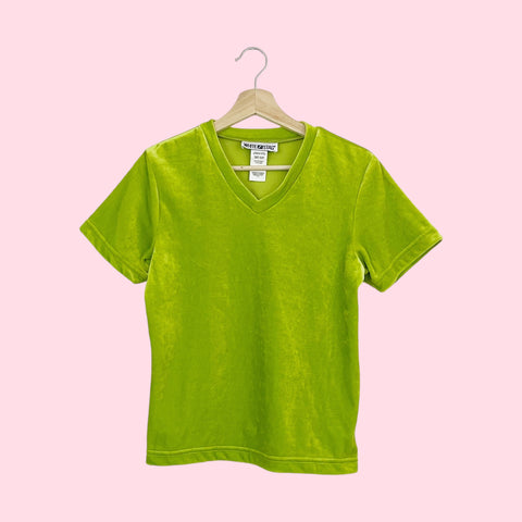 LIME GREEN VELVET TOP (S/M)