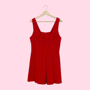 RED PLEATED MINI DRESS (M)