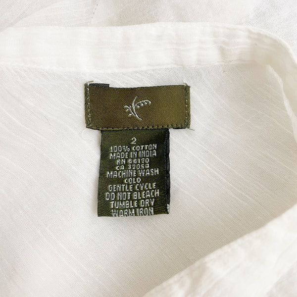 White Sheer Cotton Tie Front Blouse (2)