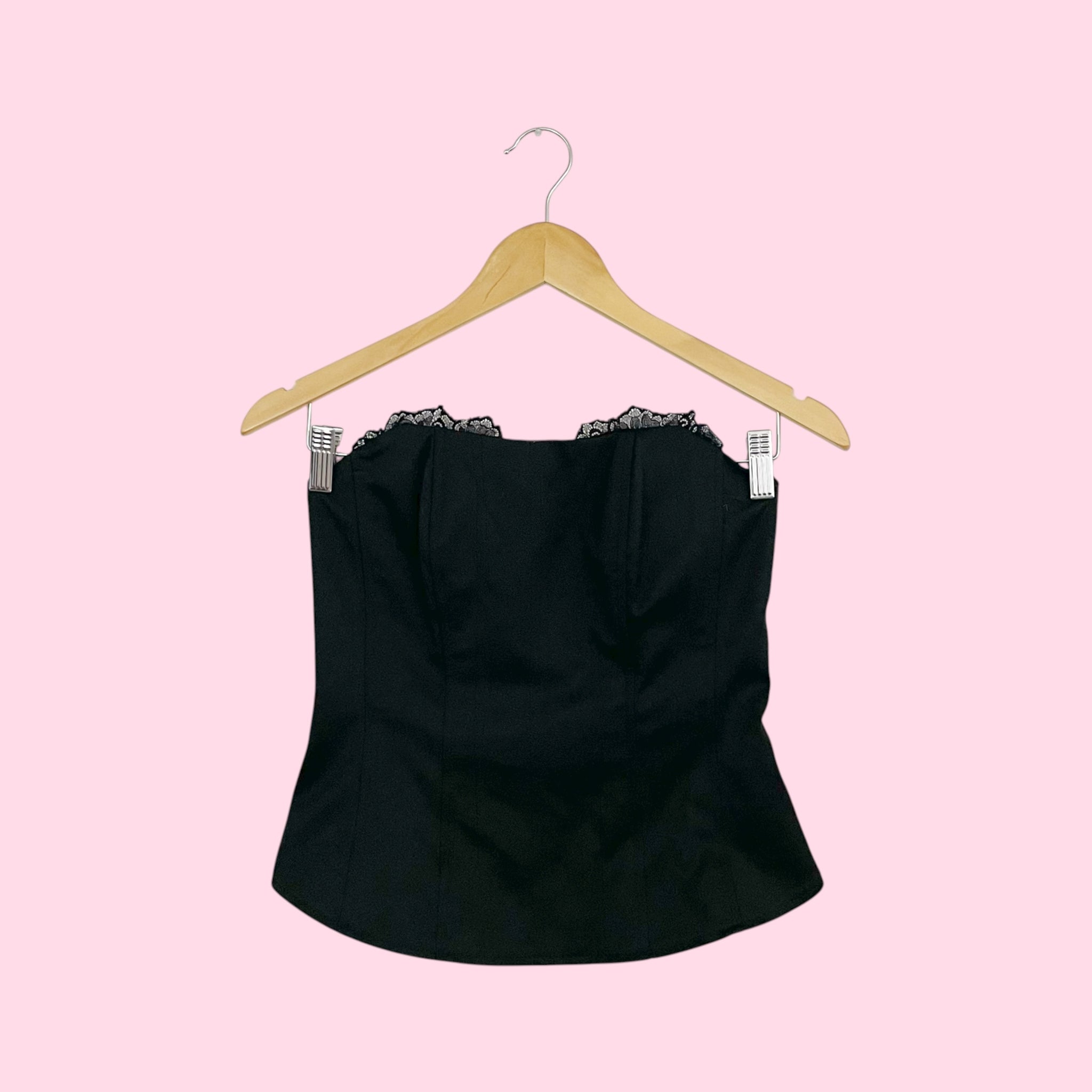 BLACK LACE TRIM CORSET TOP (2)