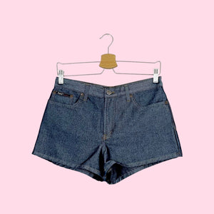 LEI METALLIC DARK DENIM SHORTS (7)