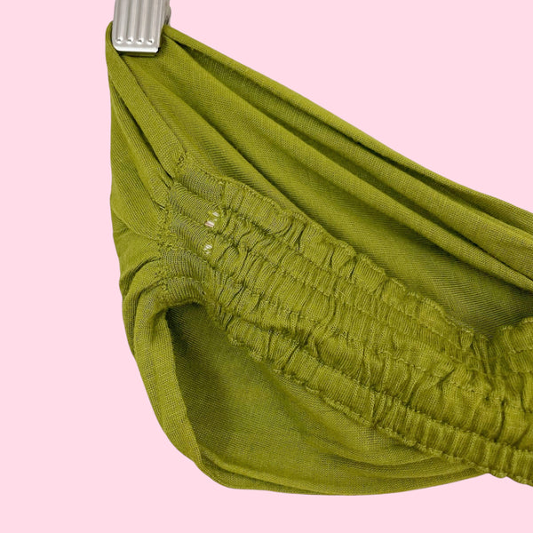 OLIVE GREEN TWIST BANDEAU TOP (L)