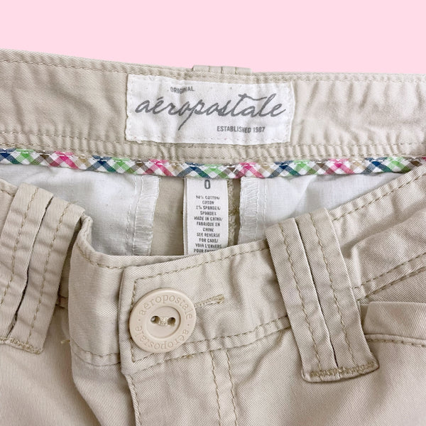 Y2K KHAKI MICRO MINI SHORTS (0)