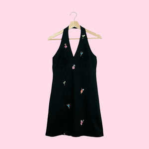 COCKTAIL EMBROIDERED HALTER MINI DRESS (4)