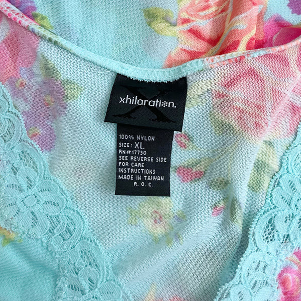 AQUA FLORAL MESH TANK TOP (M)