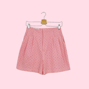 PINK EYELET TROUSER SHORTS (26)