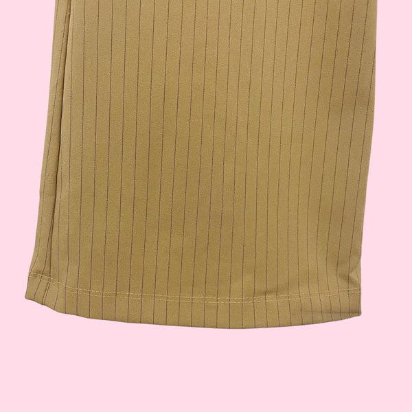 TAN PINSTRIPE LOW RISE OFFICE SIREN PANTS (7)