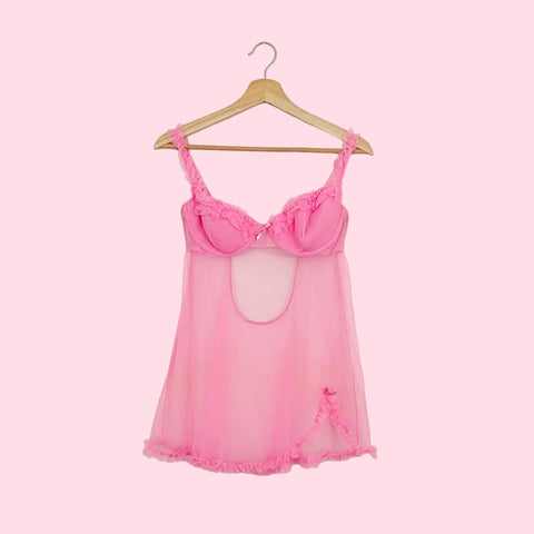 VICTORIA'S SECRET BUBBLEGUM MESH BABYDOLL (36C)